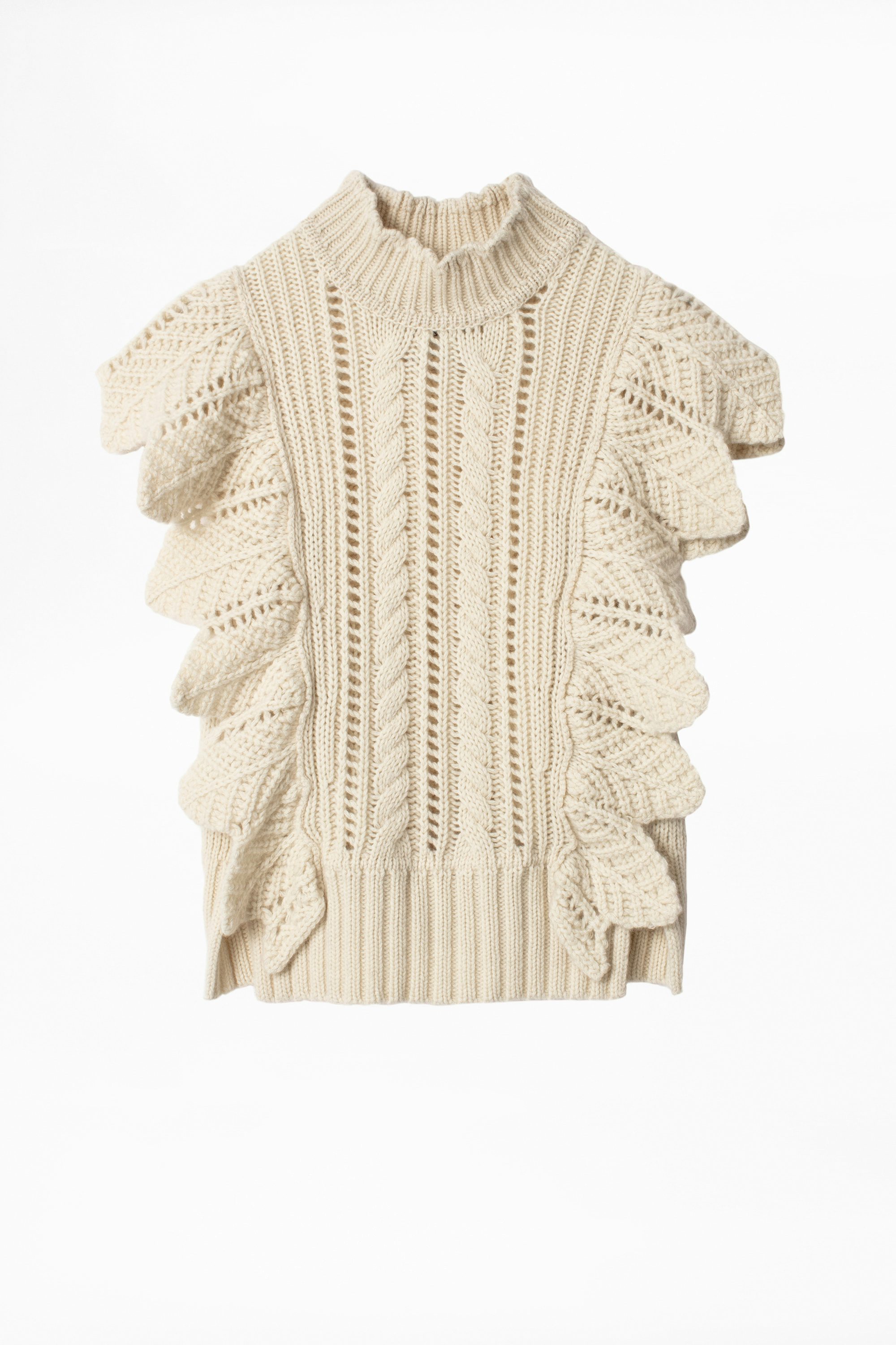 Pullover Lila aus Kaschmir - Damenoberteil aus Kaschmir in Beige